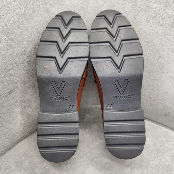 Vionic Dress Loafers 10 Brown Leather Cleo Classic Comfort Arch Support New $160 - Picture 12 of 13